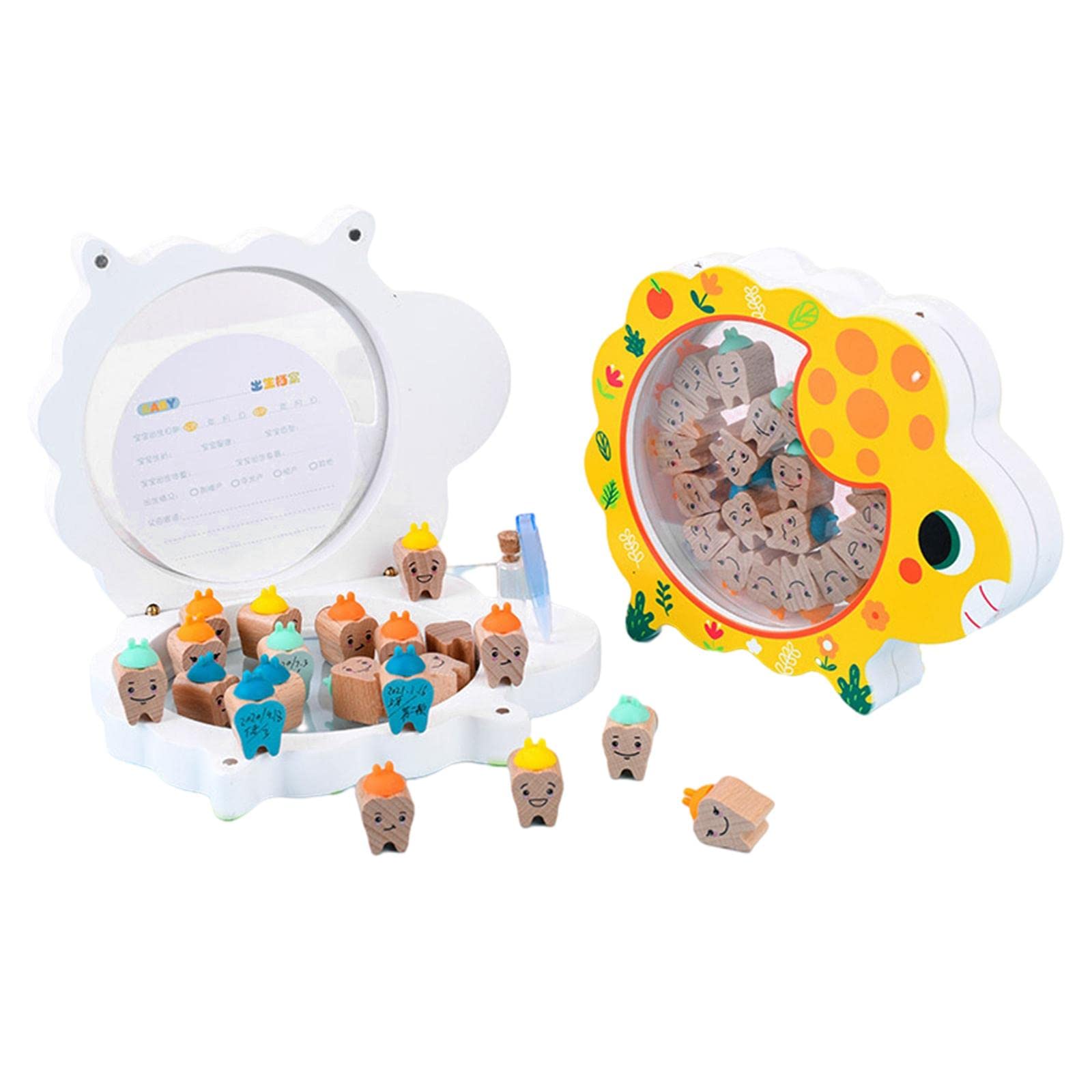 Boîte à dents de bébé en bois – Boîte de rangement pour dents de lait pour enfants