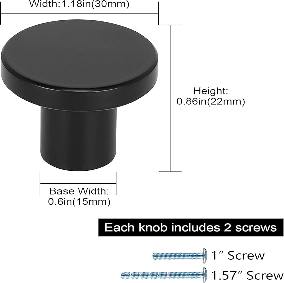 Goldenwarm 4Pack Black Cabinet Knobs Black Cupboard Knobs Modern Kitchen Cupboard Handles Round Cupboard Door Pulls