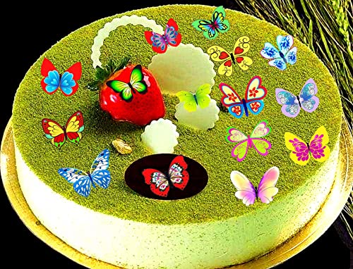 50 Décorations Comestibles Fleur De Cerisier – En Papier De Riz – Pour Gâteaux, Cupcakes, Cocktails – 4 Couleurs