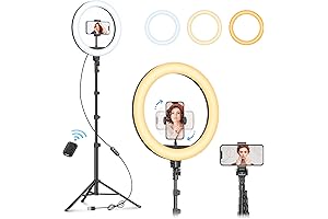 Weilisi 12" Portable LED Ring Light with 63" Tripod Stand