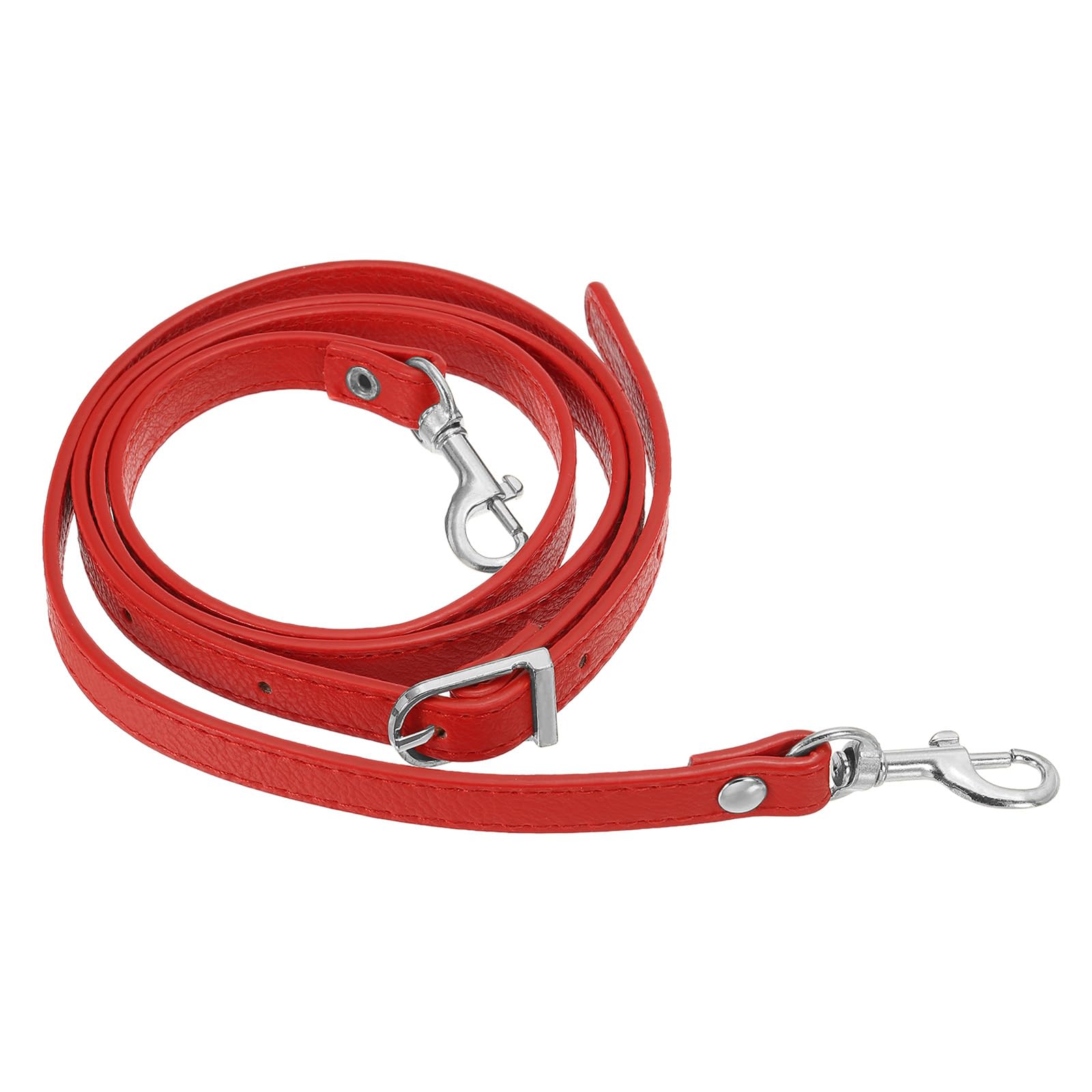 PATIKIL Leather Purse Strap Replacement 47 Inch, PU Adjustable Shoulder Crossbody Replacement Strap with Silver Hardware, Red