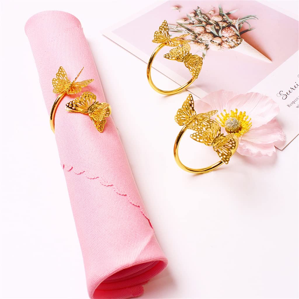 N/A 24/Pcs Portatovaglioli d'oro in metallo Portatovaglioli a forma di farfalla for decorazioni da tavola for feste di matrimonio di Natale (Color : 3-Pack, Size : One Size