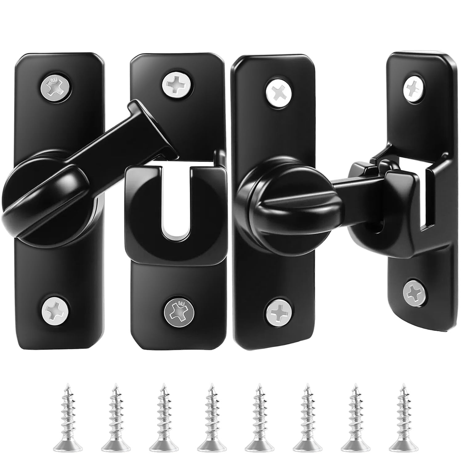 90/180 Degree Flip Barn Door Lock, Thickened Solid Multi-Angle Household Door Left and Right Door Latch, for Barns, Gardens, Cabinets, Sliding Doors,