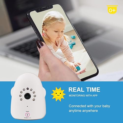 Miniatura 3 de TimeFlys Monitor inteligente para bebé con audio y cámara IP, cámara WiFi para mascotas de video para interiores, cámara IP, cámara de seguridad