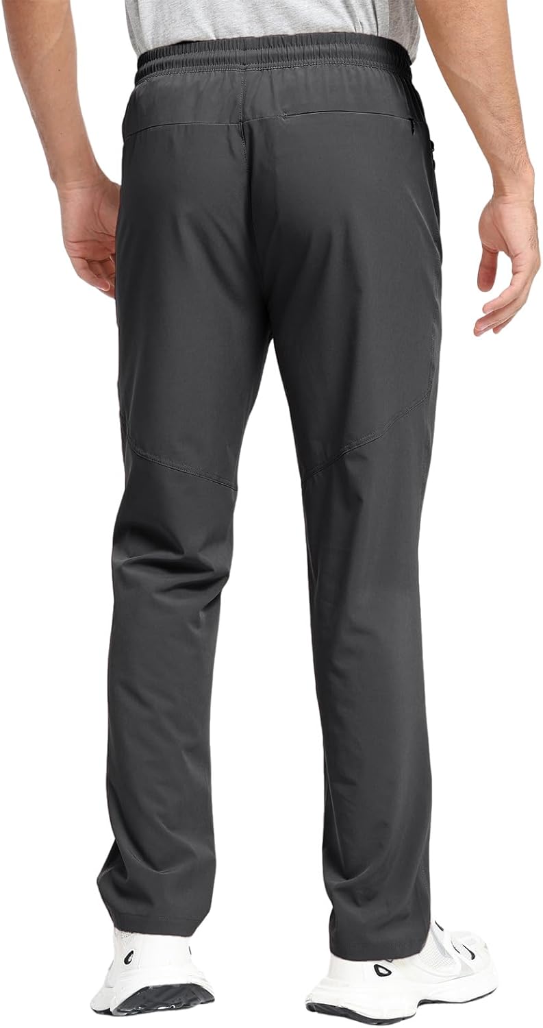 Men's Lightweight Hiking Pants Elastic Waist Water Resistant Quick-Dry Sweatpants for Running Traveling Outdoor Work - Image 2