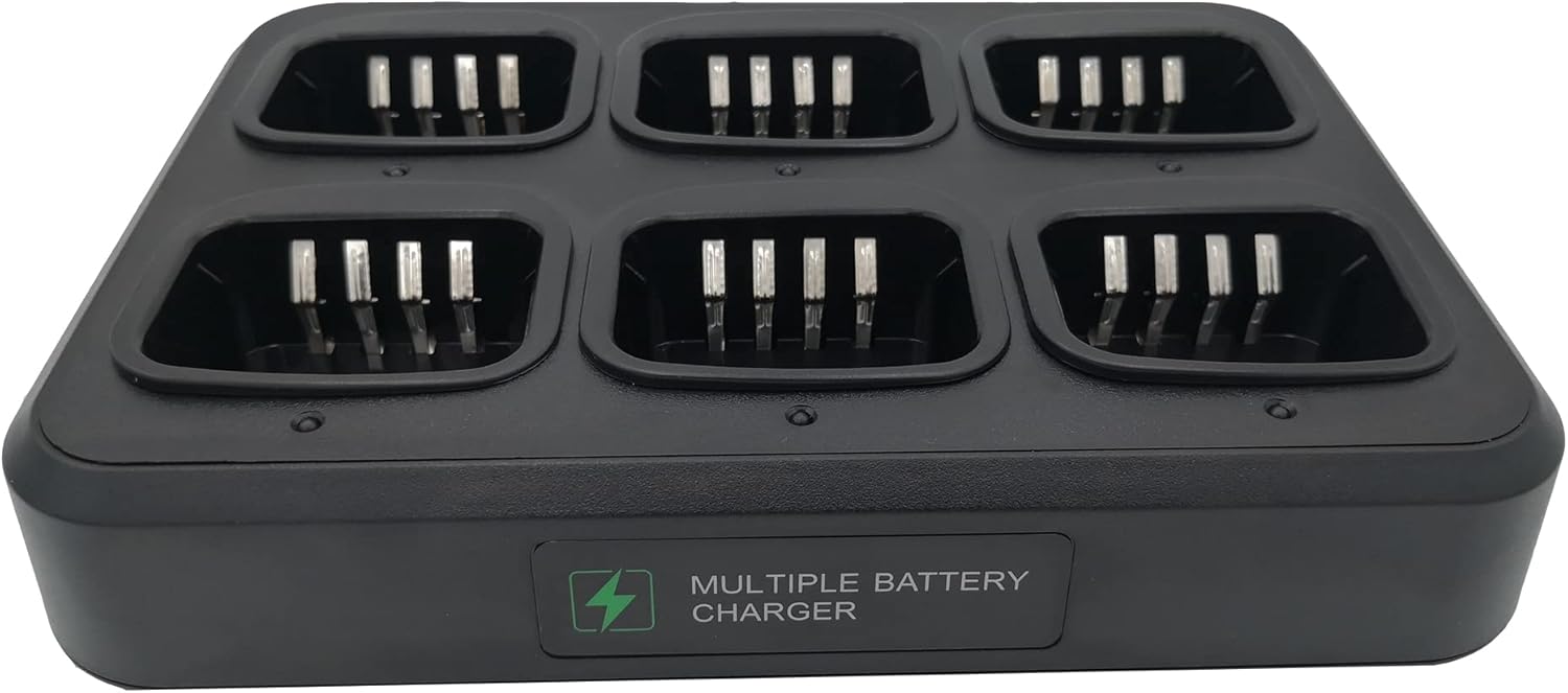 Fumei Six Way Universal Charger 6 Unit Rapid Charger Compatible with Hytera & HYT PD700 PD780 PD70X PD78X TD500 TD560 PD500 PD680 PD40X PD41X PD60X PD68X