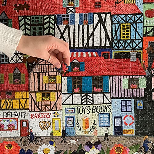 Eeboo: Piece And Love Whimsical Village 1000-Piece Square Adult Jigsaw Puzzle, Jigsaw Puzzle For Adults And Families, Includes Glossy, Sturdy Pieces And Minimal Puzzle Dust #TOP4