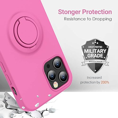Vista 26 de MOCCA iPhone 12/12 Pro Case 6.1inch with Ring Kickstand Super Soft Microfiber Lining Anti-Scratch Full-Body Shockproof Protective Case - Bright