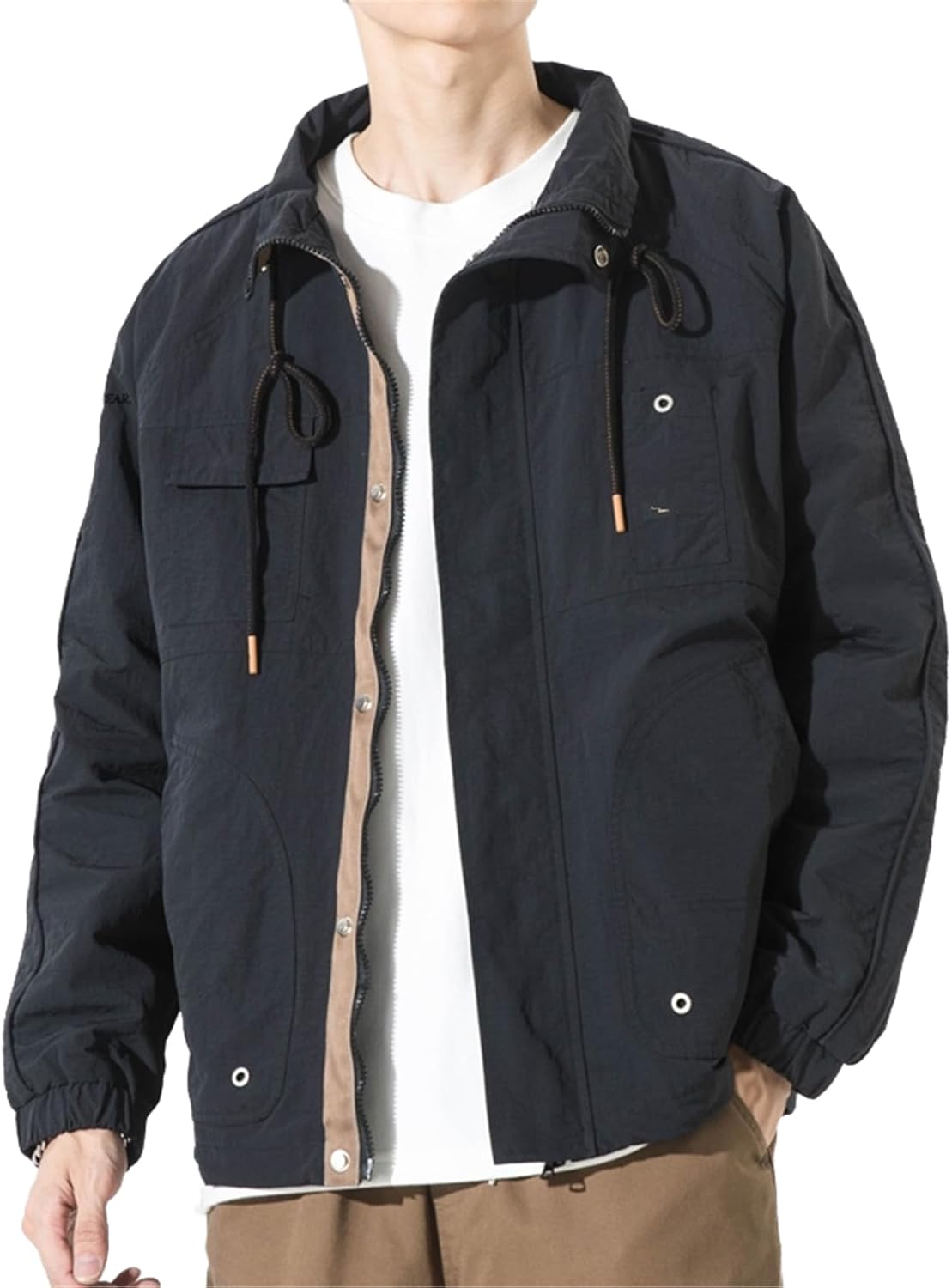 Men's Loose Casual Large Size Sports Windbreaker, Short Workwear Jacket for Spring and Autumn