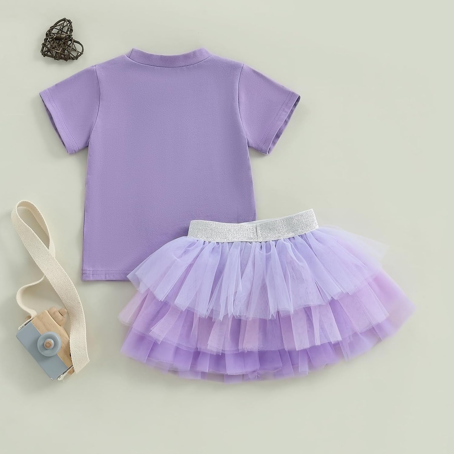 Kayotuas Toddler Girl Summer Clothes Big Sister Outfit Letter Short Sleeve T-shirt Layered Tutu Skirt Set Cute Birthday Dress