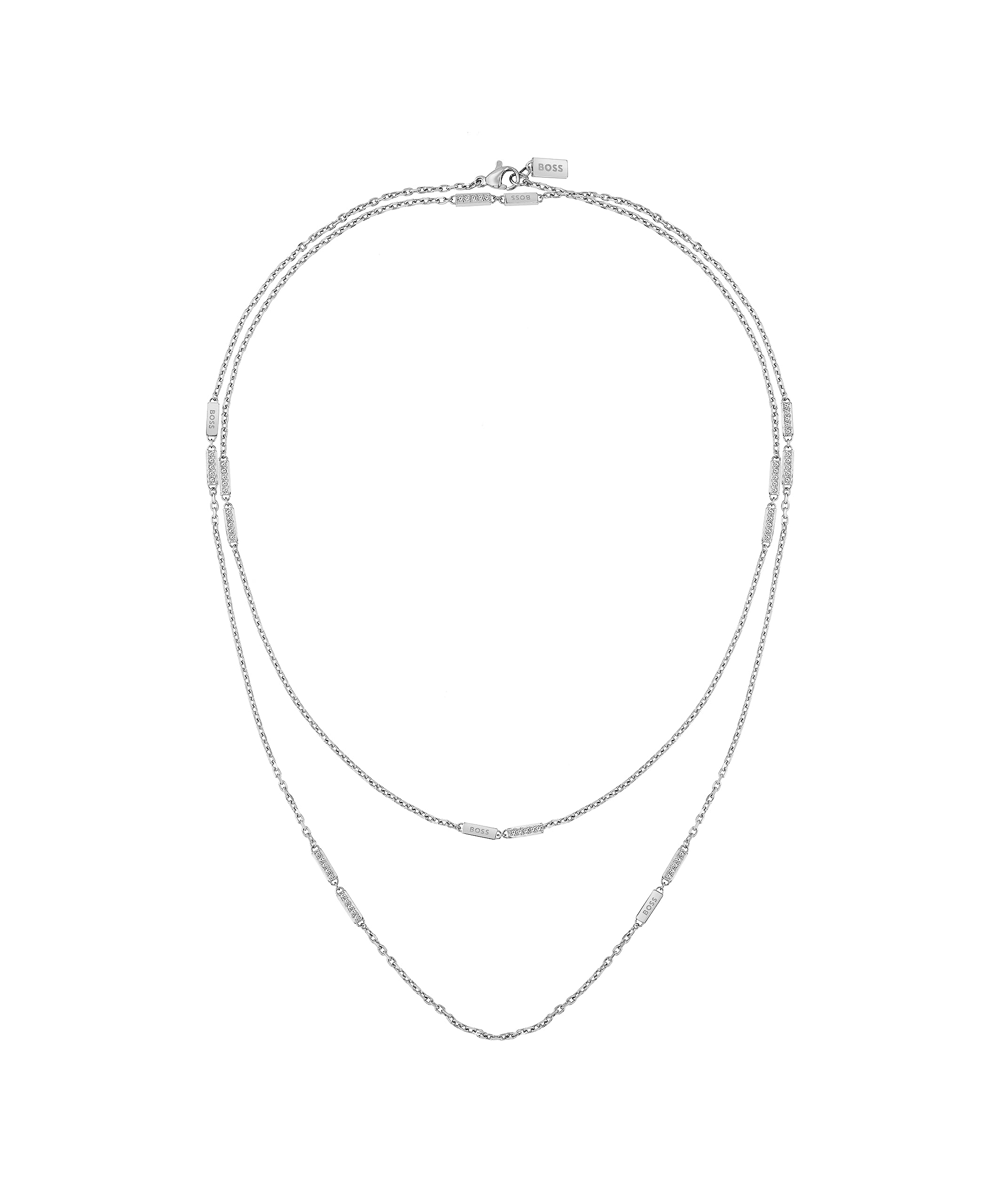 BOSS Jewelry Women's LARIA Collection Necklace in Stainless Steel with Charms Embellished with Crystals - 1580447