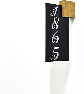 Modern Projecting Sign - Black Aluminum (ACP) and Fiber Laser Engraving - Unique Double Sided Sign - New House Sign - New Homeowner Gift