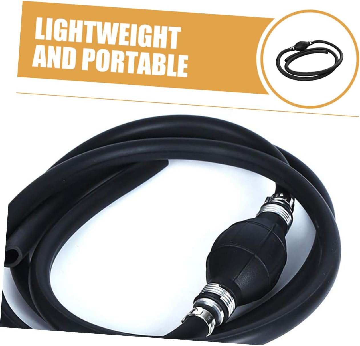 ULTECHNOVO High Flow Manual Car Fuel Transfer Pump Hose Rubber Siphon Hand Pump for Gas and Water for Car Accessories and Fish Tank Use