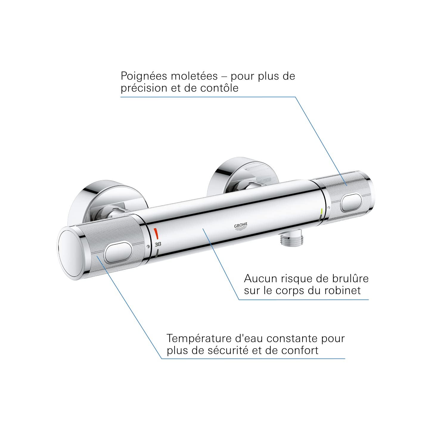 Grohe Precision Feel Bateria, Srebrny, ‎38 x 20 x 7.5 cm; 2.23 kg