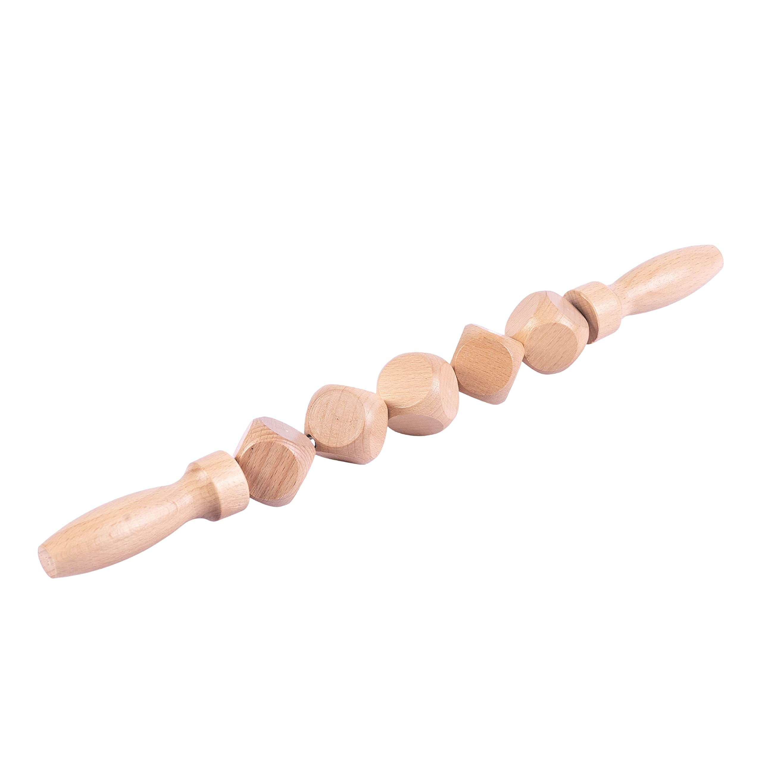 Rodillo de masaje anti celulitis herramienta para masaje Maderoterapia linfático masajeador y terapia de madera, rodillo de dados palo de masaje 15 pulgadas