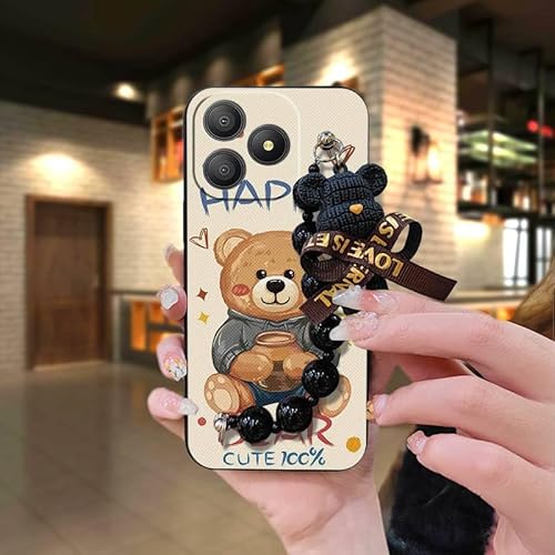 Phone Case Compatible with Blackview Wave 9C, Dirt-resistant Bear bracelet Back Cover Skin-friendly feel cute Waterproof silicon