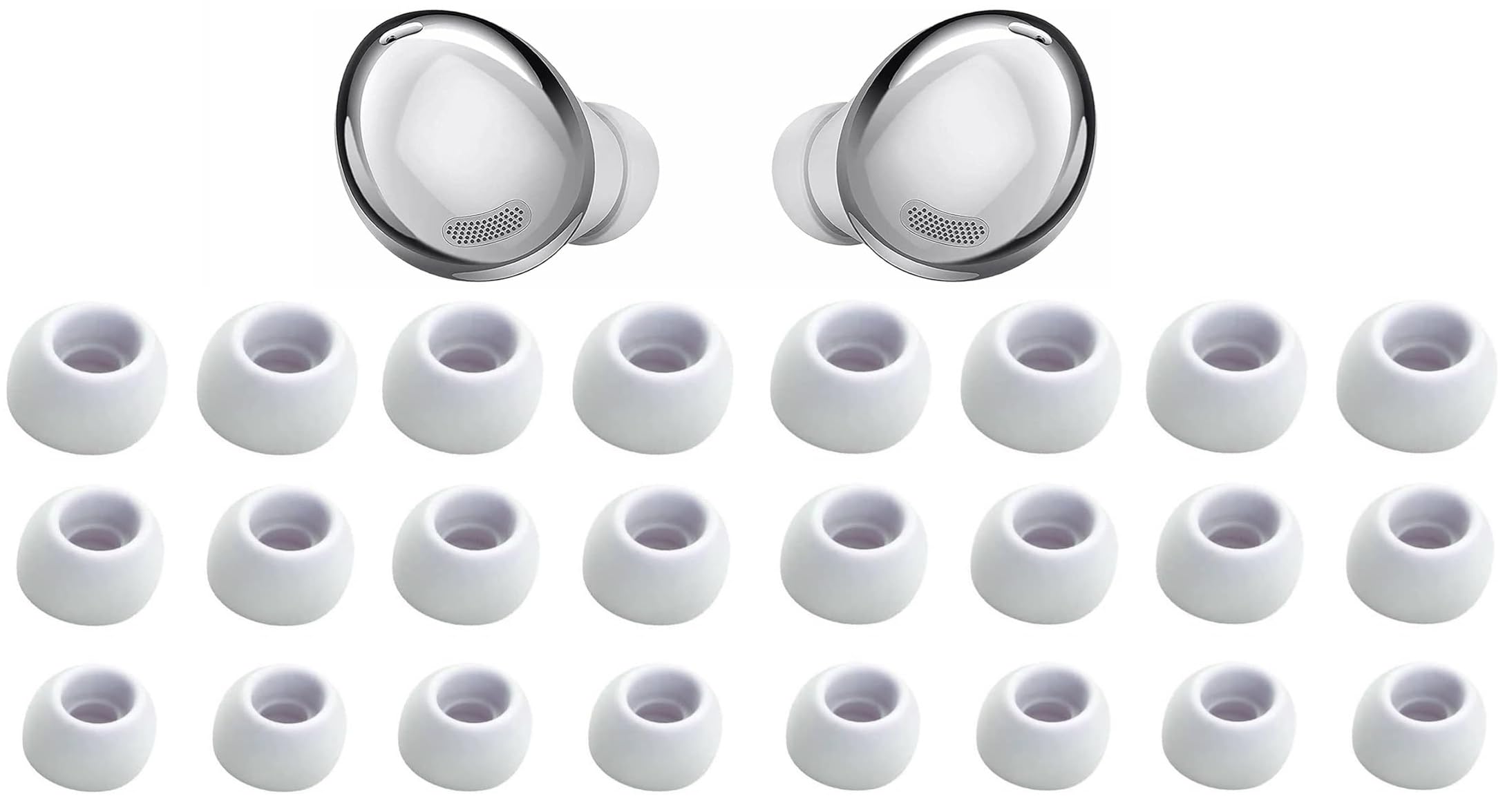 Replacement Ear Tips Compatible with Samsung Galaxy Buds Pro Earbuds Tips Silicone Eartips, Fit in Case, S/M/L 12 Pairs 24PCS, White 12512pw