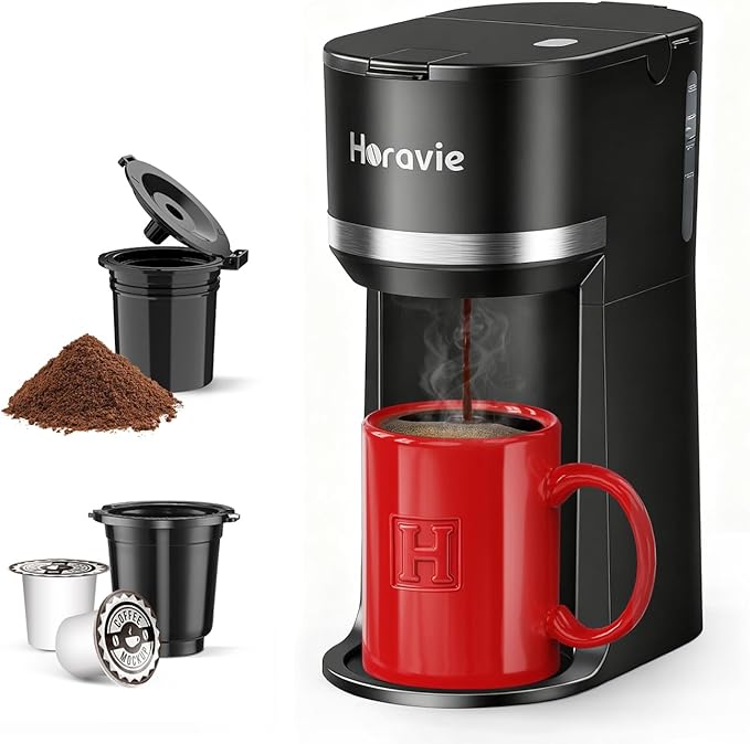 Horavie mini single serve coffee maker black