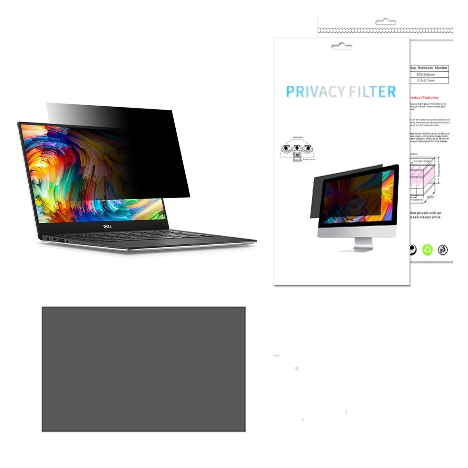 Pantalla privacidad para Ordenador: protección la información para Ordenadores sobremesa 11,6 a 27 Pulgadas; antirreflejos y Resistente a los arañazos WGHGCF(24inch/51.8x32.5CM)