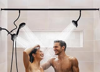 Tandem Shower Head for Couples High Pressure (Matte Black)