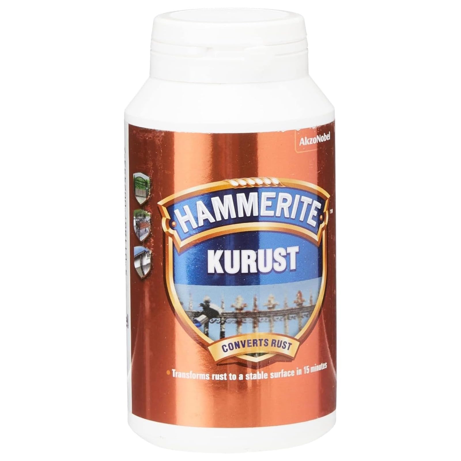 HOCHSTE® Hammerite Kurust Converter, Treatment for Metal, Iron & Steel, Anti-Corrosion Primer Base Coat, Stops Spreading, Creates Paintable Surface, Tools & Furniture, 250ml