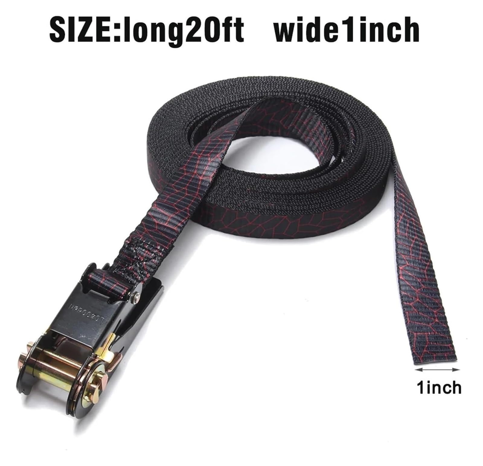 Ancoraggio della cinghia di carico, 4 pezzi Cinghie a cricchetto for fune di tensione for auto 5/6 m x 25 mm Cinghia ancoraggio for bagagli e carichi Fibbia in metallo Cintura resistente(6mX25mm)