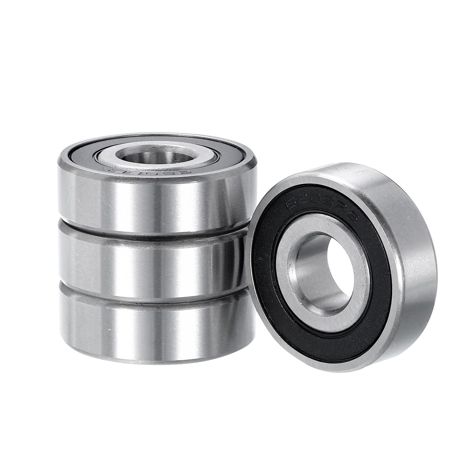 Kozelo 4pcs Deep Groove Ball Bearings - [13mm x 35mm x 11mm] Chrome Steel Balls for Motors Machine Tool Gearboxes Bearing Use, Double Sealed ABEC1