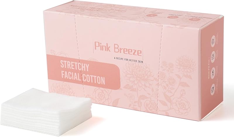 Discos de algodão ultrafinos e elásticos para compressa úmida pink breeze, 100 unidades