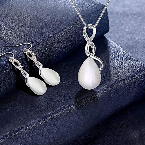 Ranikeer Bijoux Parure Femme Collier et Boucles d’Oreilles, Ensemble de Bijoux Fantaisie, Coffret Cadeau pour Femme Fille pour Noël Anniversaire la Saint-Valentin et Fêtes – Image 3