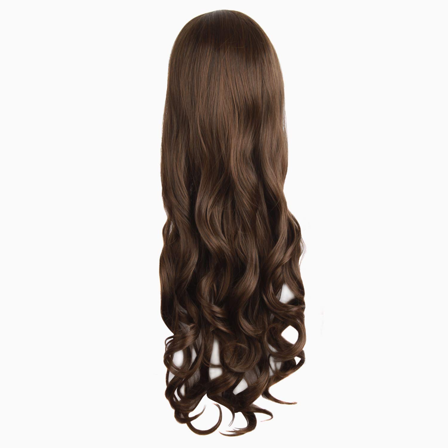 MapofBeauty 28"/70cm Lolita Long Curly Clip On Ponytails Cosplay Wig(Brown)