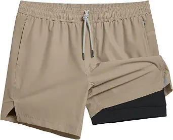 Maamgic Men's 5" Gym Running Shorts for Men 2-in-1 Quick Dry Athletic Shorts