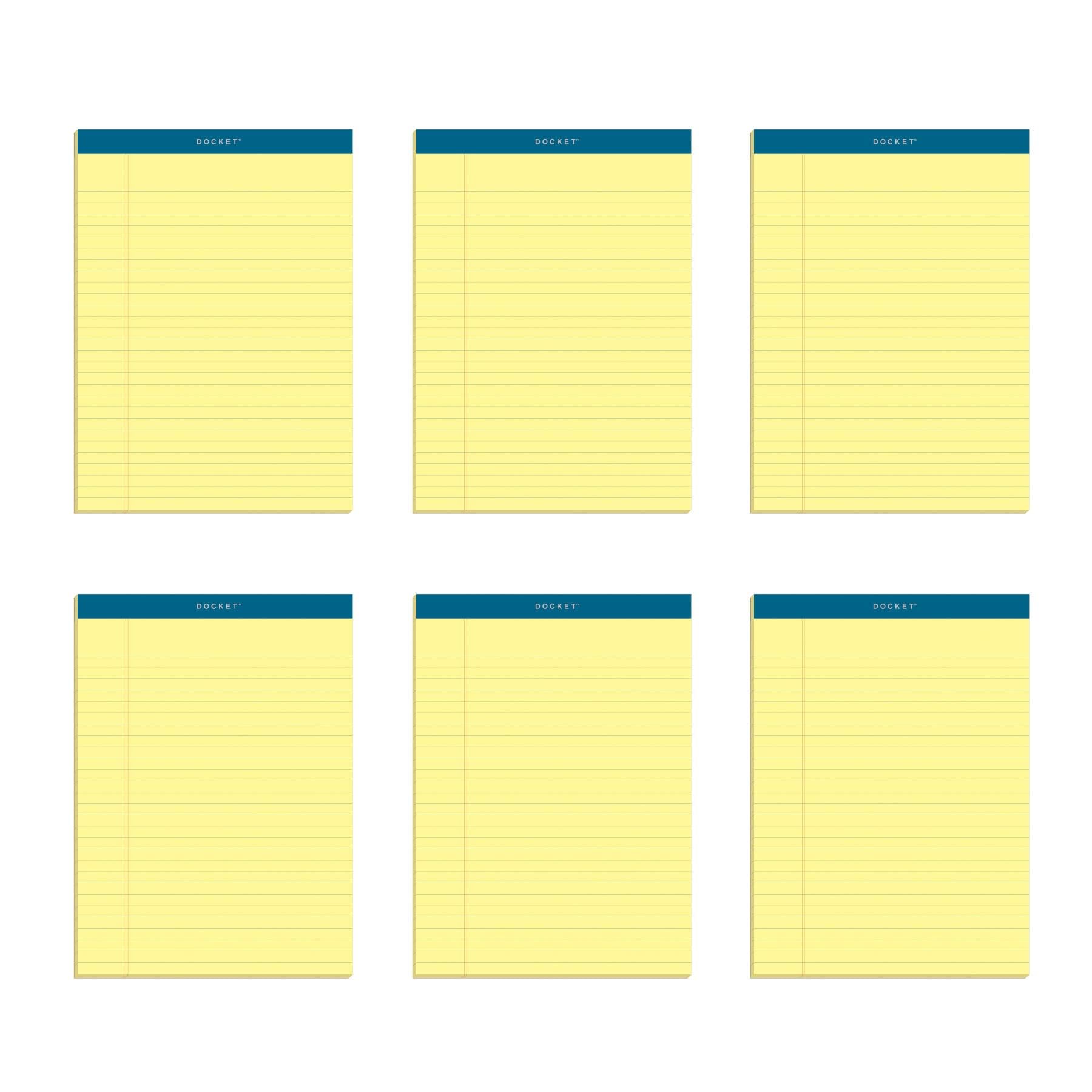 TOPS Docket Writing Tablet 8-1 2 x 11-3 4 Inches Perforated Canary Legal Wide Rule 50 Sheets per
