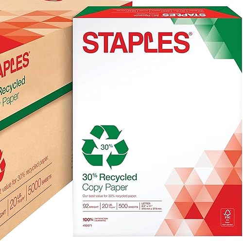 Vista 21 de Staples 580336 Papel 30% reciclado 11x17 20 lbs 92 Bright 500/RM