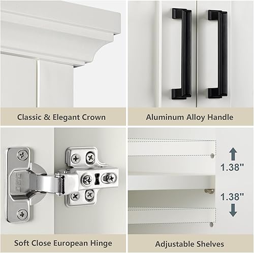 Miniatura 3 de Armario de almacenamiento sobre el inodoro, organizadores de baño y almacenamiento sobre el inodoro, puertas dobles sobre el inodoro, armario de