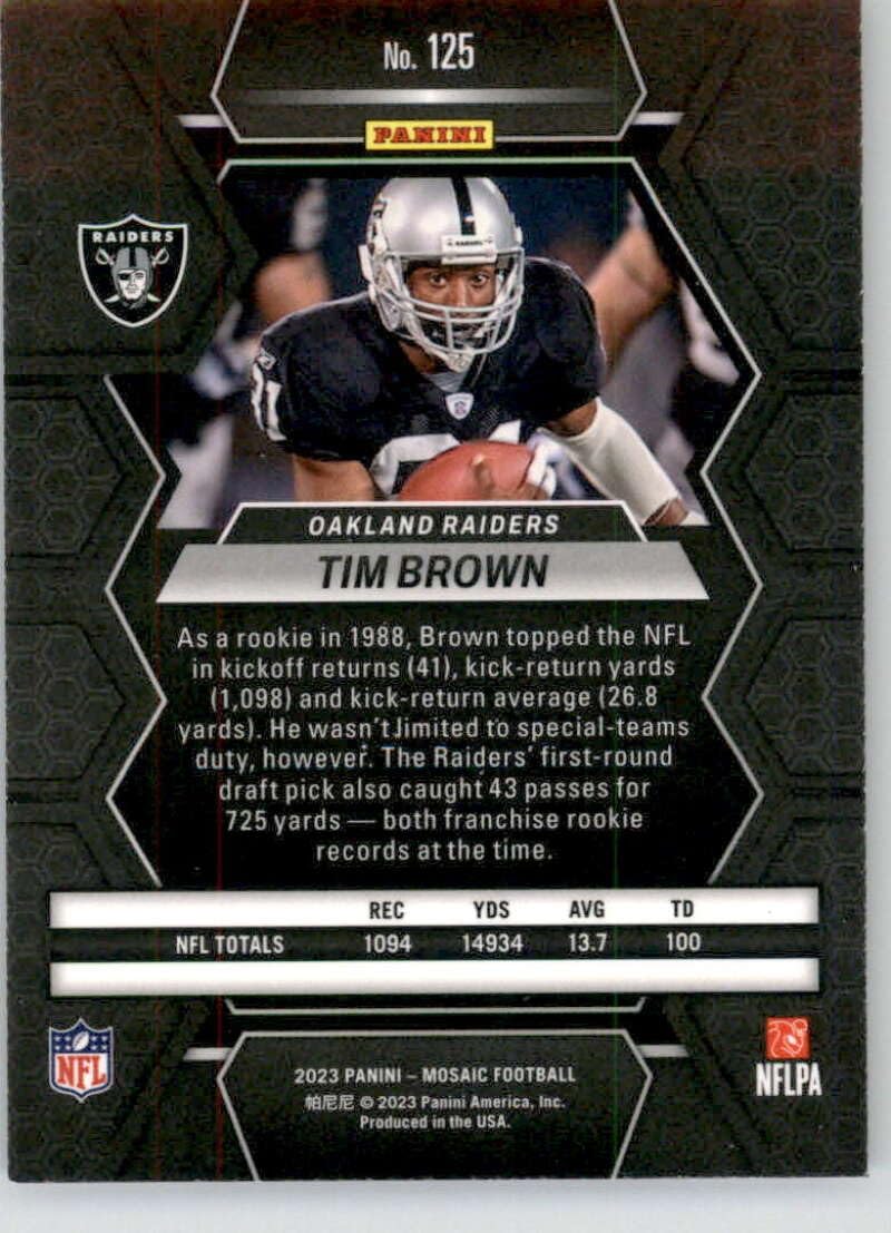 Amazon.com: 2023 Panini Mosaic #125 Tim Brown Oakland Raiders