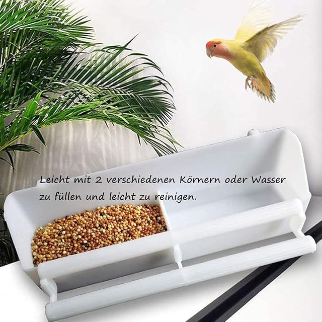 Foto 3 de 5 de Voarge 2 comederos para pájaros, comedero para colgar, dispensador de comida para pájaros, comedero para agua