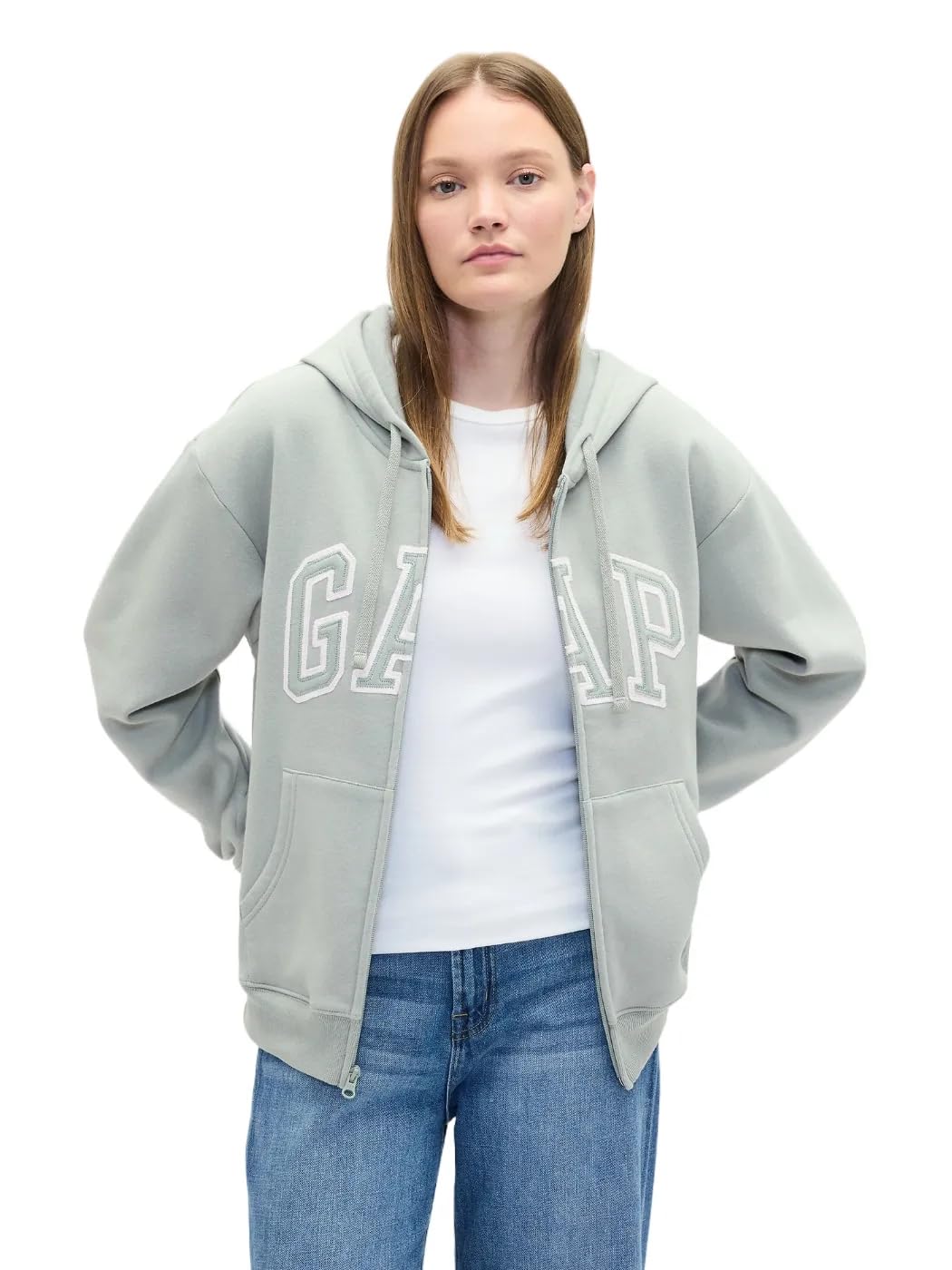 

                                                    GAP womens Heritage Logo Full Zip Hoodie Iceberg G