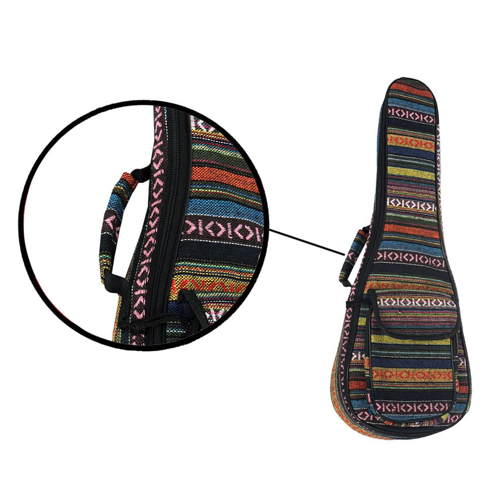 Ukulele Bag, da 23 Pollici Concert Ukulele Case con Cinghia a Doppia Spalla di Imbottitura da 6 Mm Speciale National Style Spckpack Case per Concert Ukulele