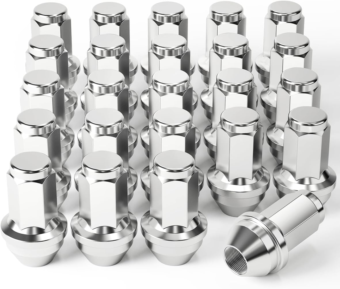 Orion Motor Tech M14x2.0 Lug Nuts, Cone Seat Lug Nut Set with 13/16 Inch Hex, 14x2.0mm Wheel Lug Nuts Compatible with 2000-2014 Ford F-150 Expedition Lincoln Navigator, Chrome, Set of 24