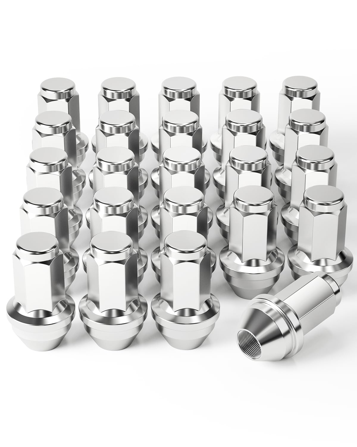 Orion Motor Tech M14x2.0 Lug Nuts, Cone Seat Lug Nut Set with 13/16 Inch Hex, 14x2.0mm Wheel Lug Nuts Compatible with 2000-2014 Ford F-150 Expedition Lincoln Navigator, Chrome, Set of 24