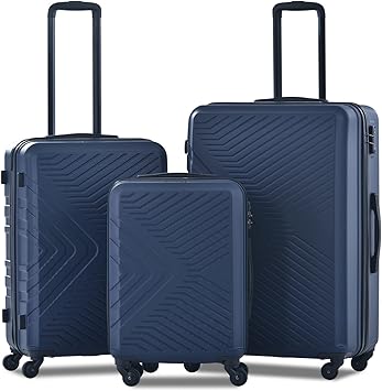 review Yone jx je Luggage Sets ABS Lightweight Suitcase Set with Two Hooks, Spinner Wheels, TSA Lock Luggage 3 Piece Set (20