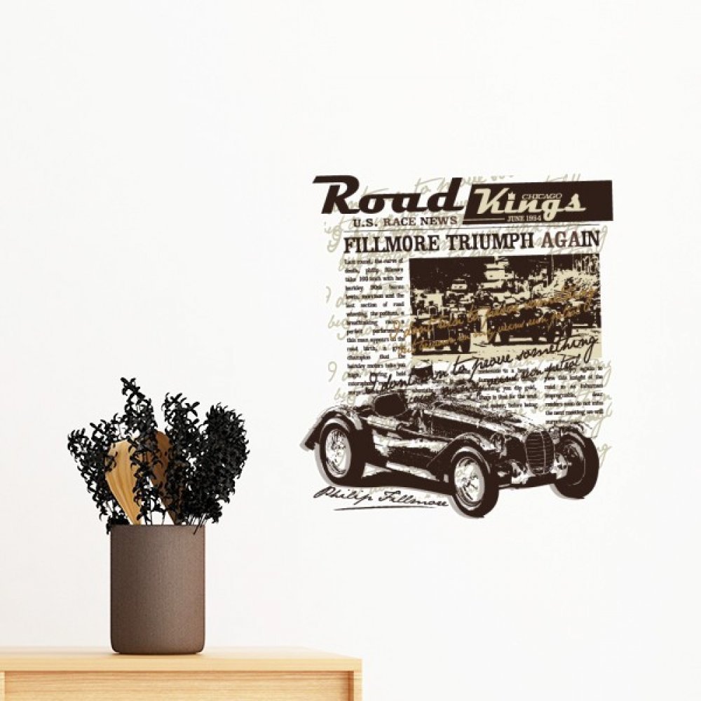 Papier peint vinyle voitures pour rénover un mur sans abîmer la peinture