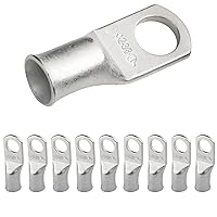 Vista 236 de SELTERM 25 piezas de lengüetas de cable de batería de cobre estañado de grado marino de 2/0 AWG de 3/8 pulgadas, terminales de anillo de calibre 00