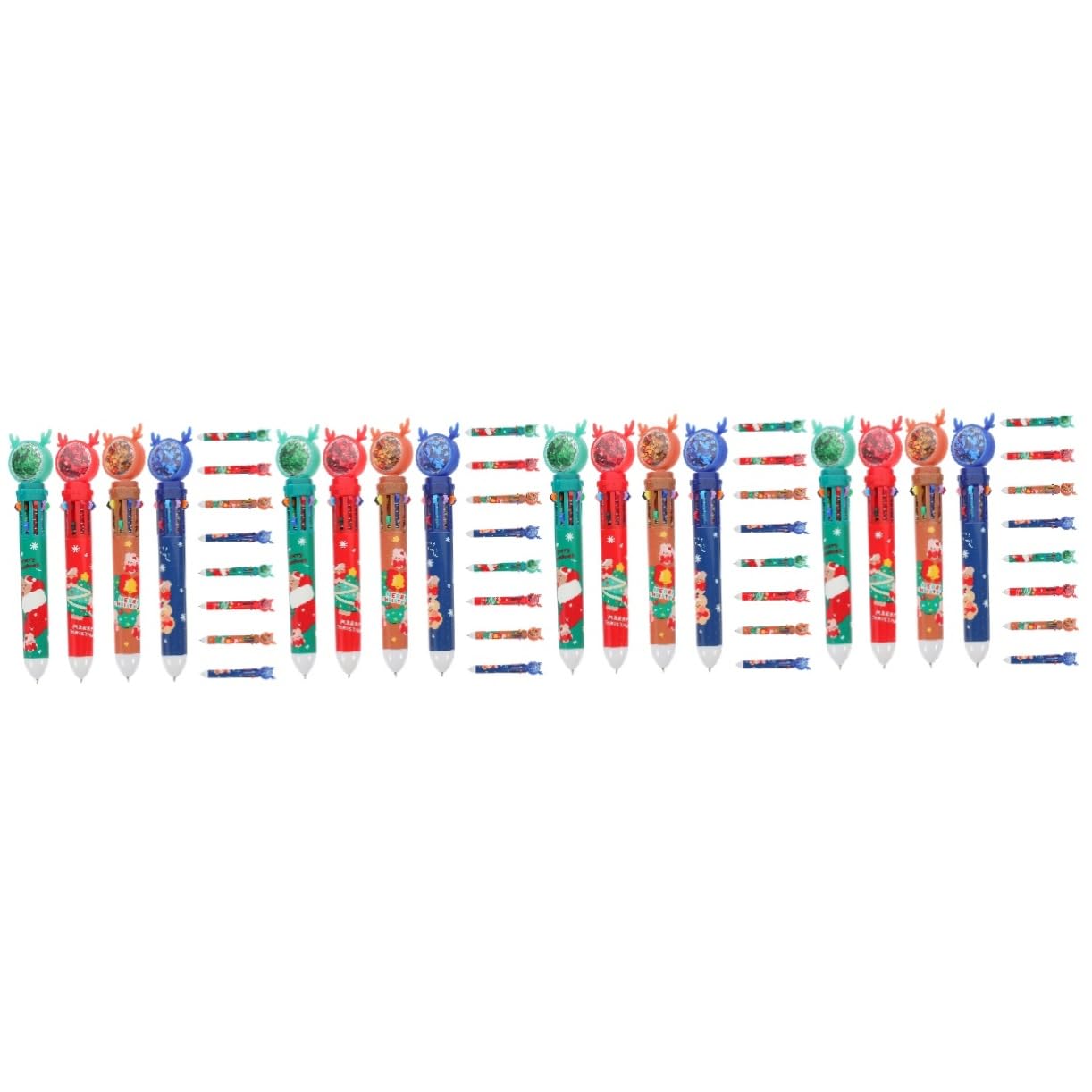 Tofficu 4 Ensembles Stylo À Bille De Noël Stylos À Encre En Forme De Cerf De Noël Marqueurs Métalliques Christmas Décoration De Noel Stylos Blo De Pratiques 12 Pièces * 4