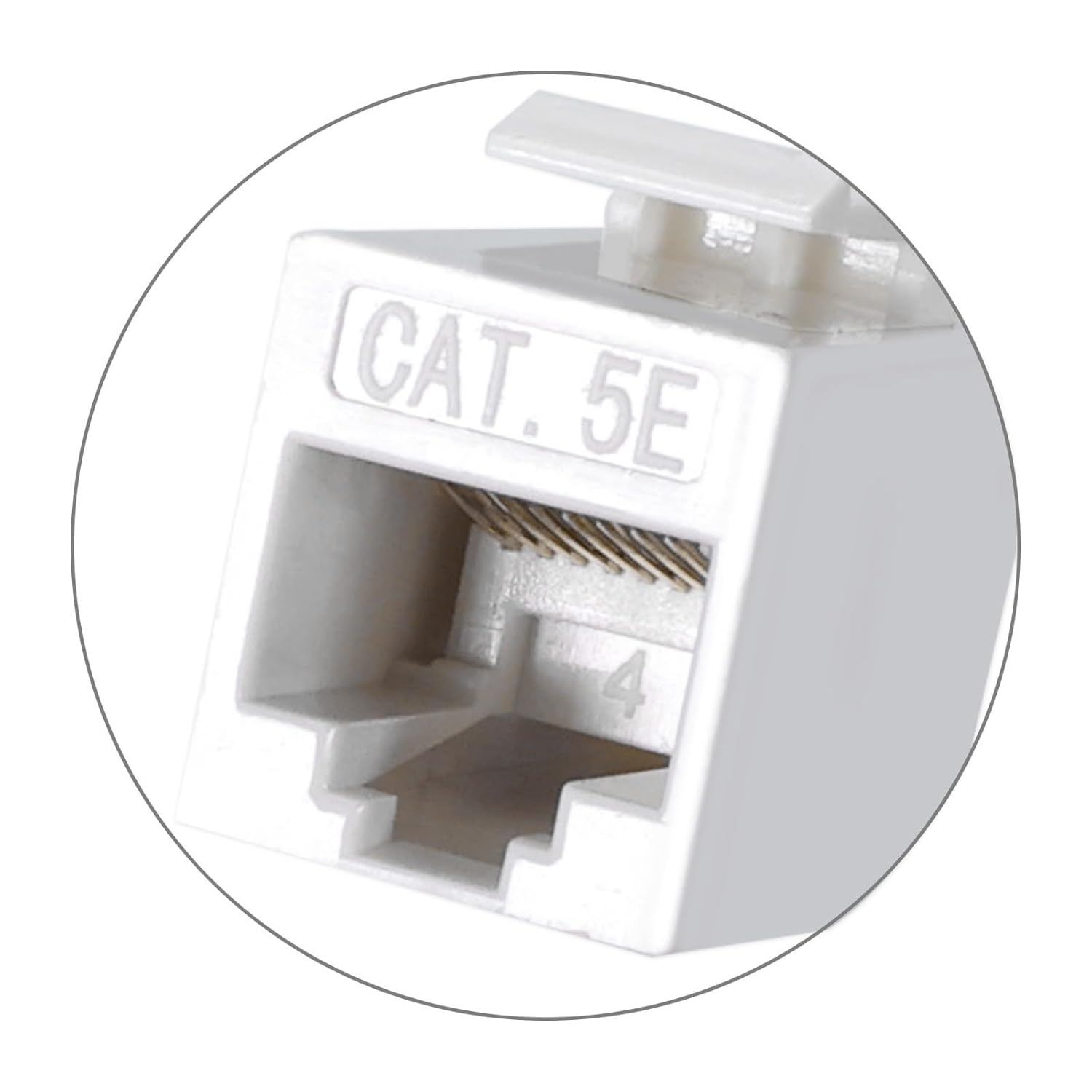 QSFPTEK 20pcs Cat5e Keystone RJ45 Coupler, Unshielded Ethernet Cat5e Keystone Jack, Female to Female Insert Inline Coupler Extender - White