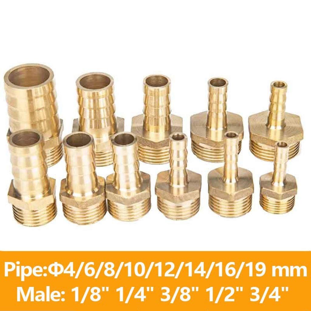 Złącze węża Złączka do rur mosiężnych, końcówka węża, męski łącznik miedziany, adapter(45720,8mm Barb)