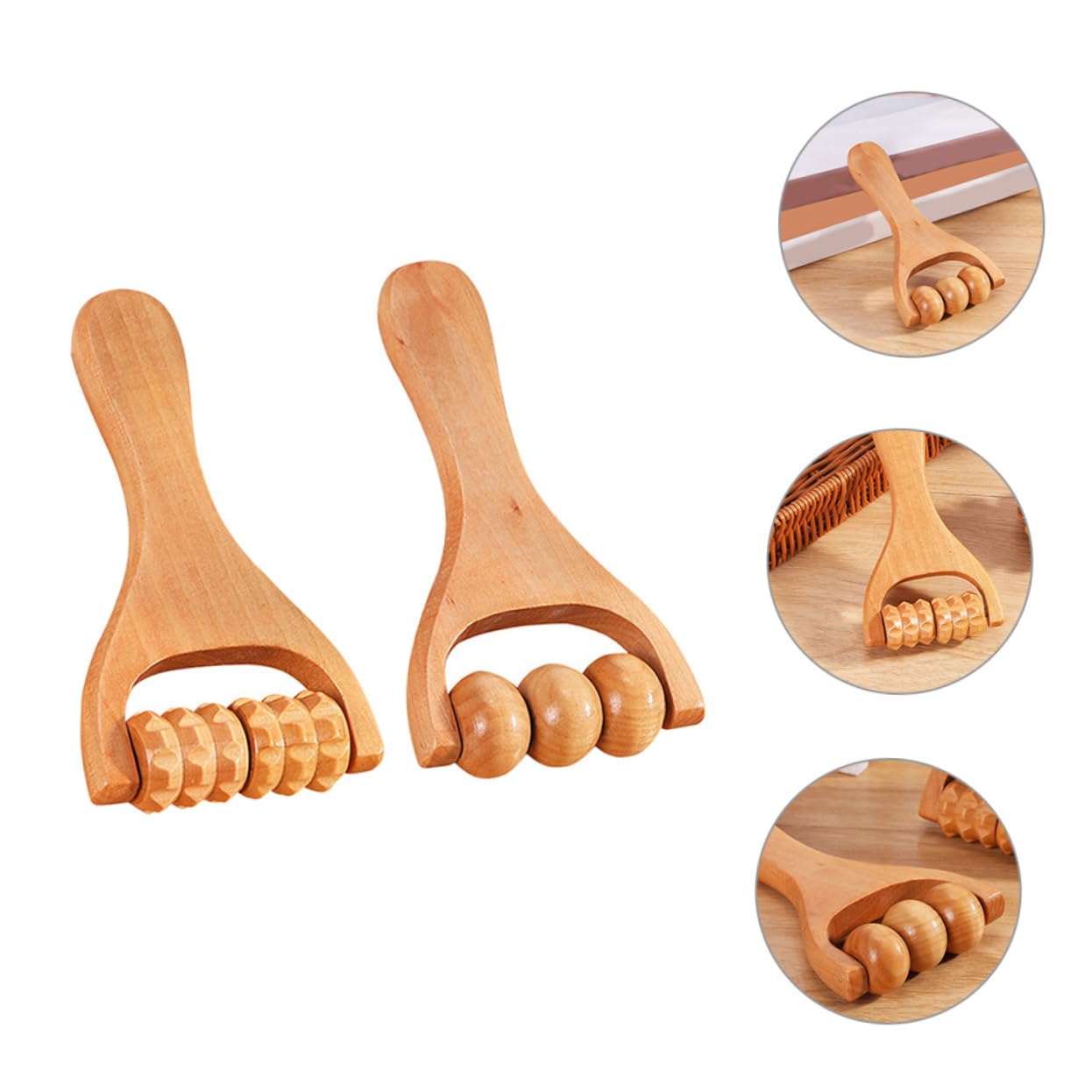 CALLARON 5 Series Herramientas De Masaje De Manos Amasar Masajistas Masajeador Portátil Musculatura Herramienta De Masaje Rodillo Para Músculos Tejido Profundo De Madera 2 Piezas X 5