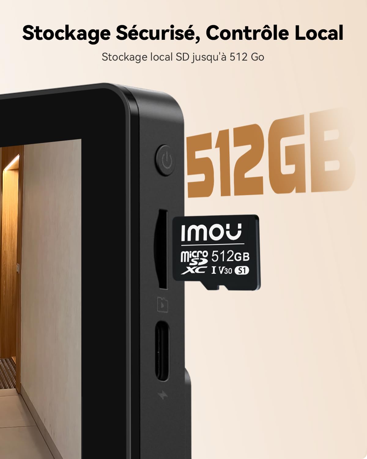Imou VD1 Judas Numérique 3K(5MP) avec Écran Couleur 4,3", Surveillance WiFi 2,4/5Ghz, Champ de Vision 149°, Détection Humaine, Batterie 4800mAh