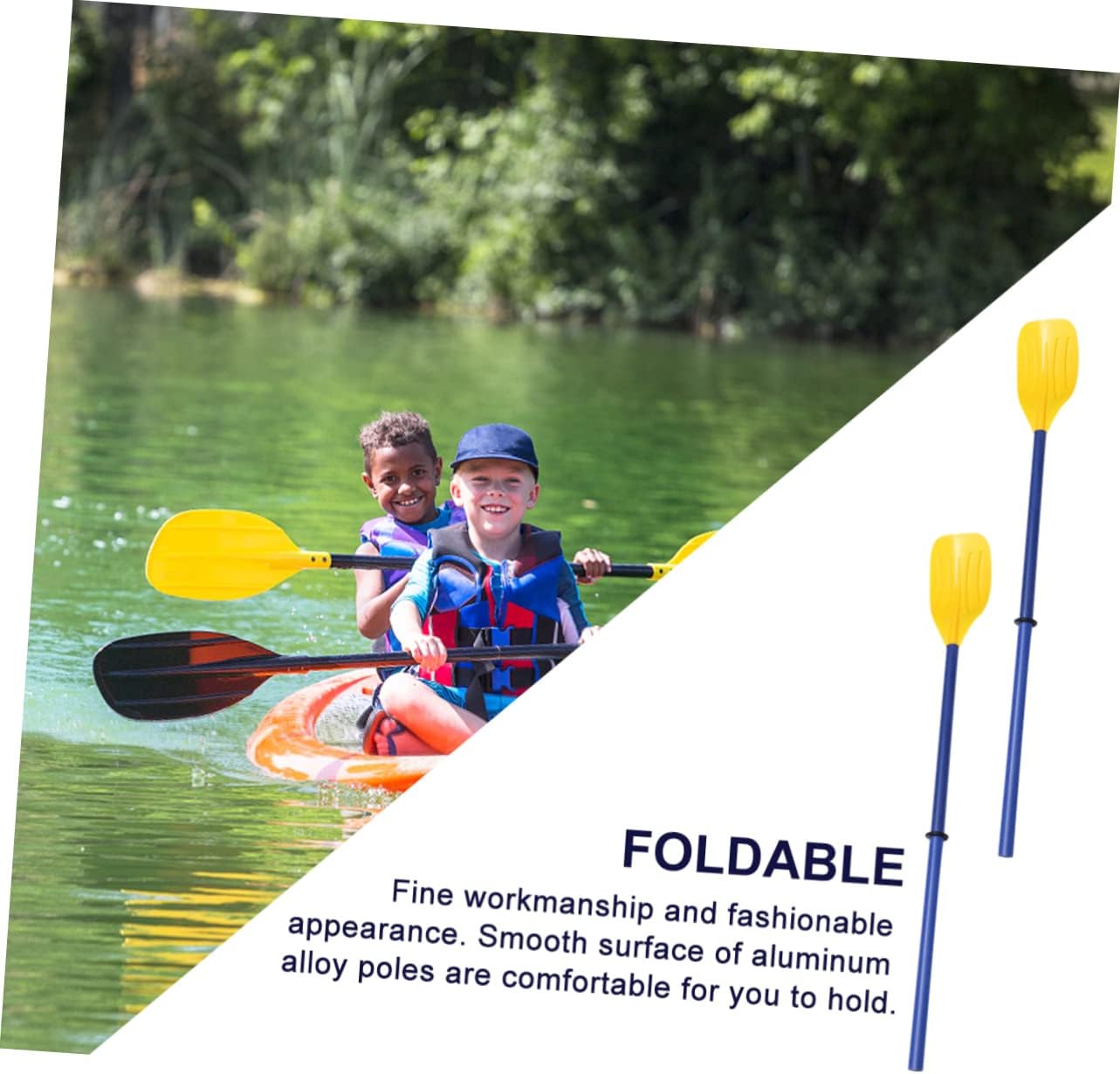 Detachable Kayak Paddle 2-Pack Portable Plastic Boat Oars for Canoeing and Kayaking Lightweight Waterproof Oars Ergonomic Grip