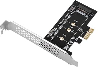 MZHOU NVME M.2 SSD M Key to PCI-e 3.0 x1 Host Controller Expansion Card,Supports M2 NGFF PCI-e 3.0, 2.0 or 1.0, NVME or AHCI, M-Key, 2280, 2260, 2242, 2230 Solid State Drives with Low Profile Bracket